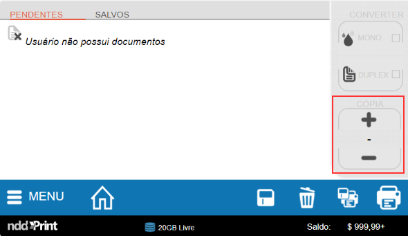 Quantidade de cópias